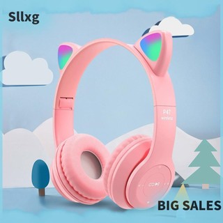 [sllxg.vn] Tai Nghe bluetooth Điều Khiển Bằng Giọng Nói Hình Tai Mèo Có Đèn flash