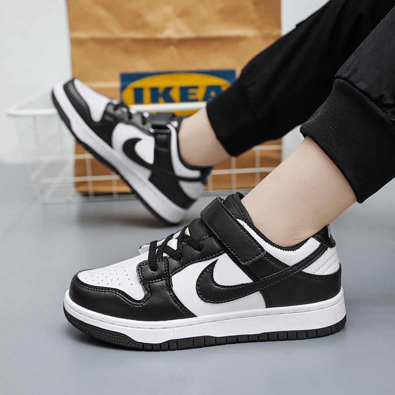 Giày Sneaker Aj Màu Trắng Đen Nhiều Màu Hình Gấu Trúc Mùa Hè Cho Học Sinh Tiểu Học