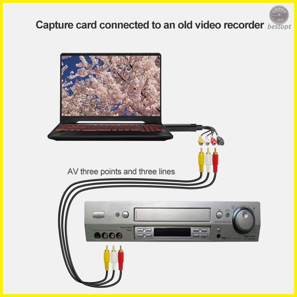 VHS to Digital Converter USB Capture Card Audio Video Capture Box Win 7/8/10 Compatible