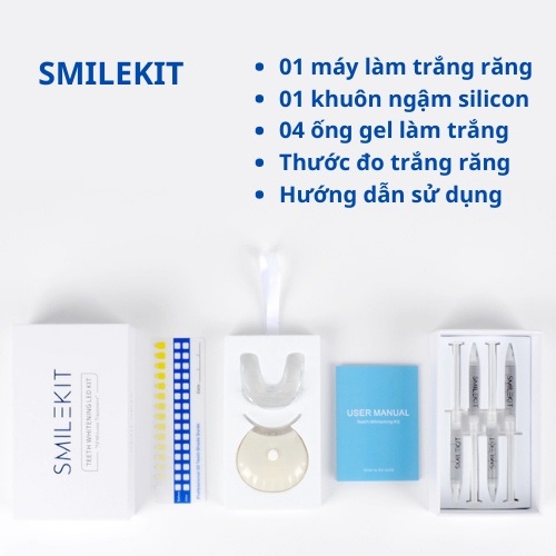 Máy làm trắng răng SMILEKIT SENSITVEtẩy trắng răng không gây ê buốt làm trắng từ bên trong, không Hydrogen