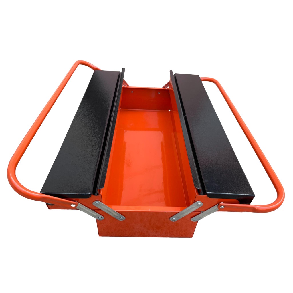 Thùng đồ nghề sắt 2 tầng 3 ngăn 17 inch 15x20x42cm màu cam đen