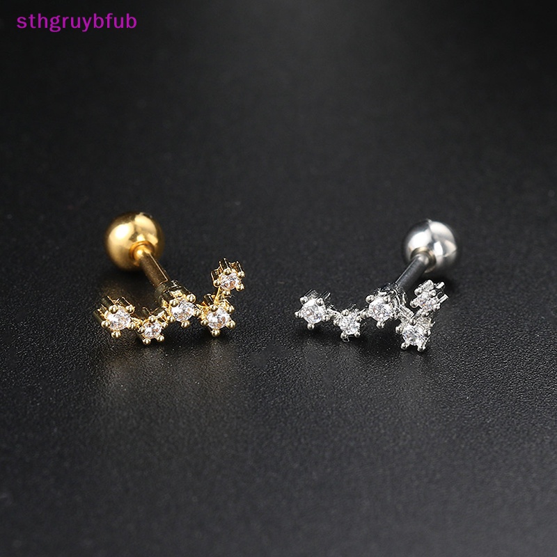 Sthb 1 Bông Tai Xương Xoắn Ốc Hình Học Đính Đá zircon Làm Quà Tặng Cho Bạn Gái vn