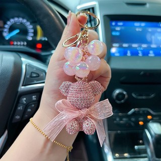 Móc Khóa Hình Gấu Đính Đá Dễ Thương