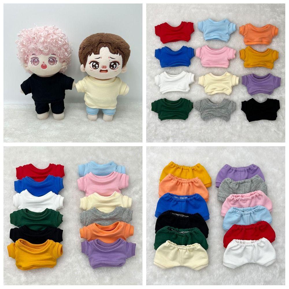 Bộ Trang Phục Gồm Áo sweater cotton + Quần Short 20cm Màu Trơn Thời Trang Cho Búp Bê / Áo sweater / Quần Short diy