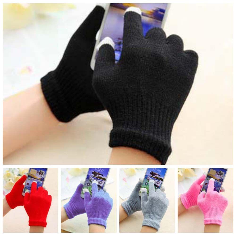 Đôi Găng Tay cordellaub Dệt Kim Mùa Đông Màu Trơn Thanh Lịch Có Thể Chạm Màn Hình Cảm Ứng Phong Cách Hàn Quốc