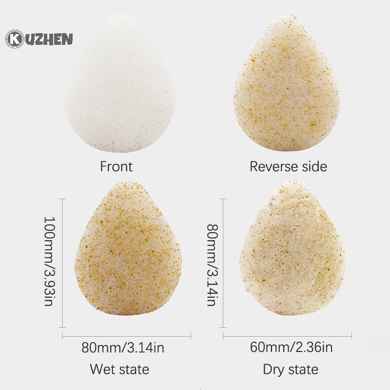 Kuzhen 1 Mút Rửa Mặt Tẩy Tế Bào Chết mini Hình Tròn Bằng Bọt Biển Tự Nhiên Chăm Sóc Da