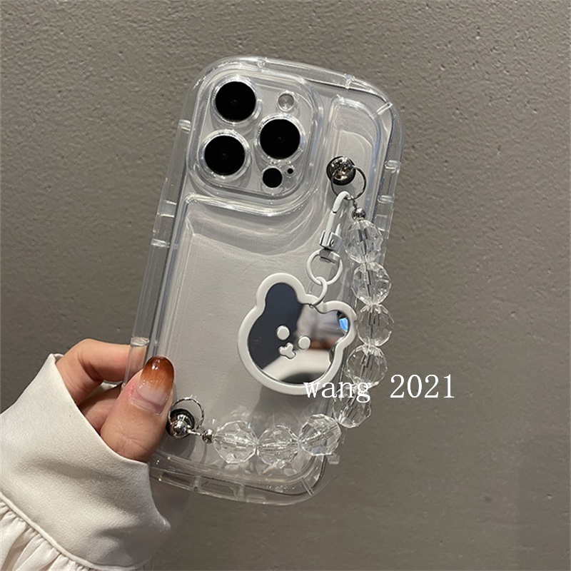Ốp Điện Thoại Silicon Mềm Chống Sốc Gắn Kèm Gương Hình Gấu Dễ Thương Dành Cho oppo reno 10 pro reno 10 pro + 5g