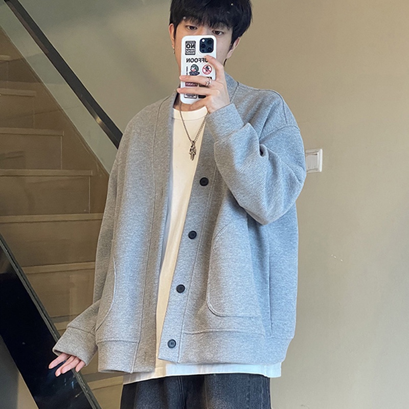 Áo Khoác Bóng Chày Dài Tay Phong Cách Hàn Quốc Thời Trang Thu Đông Đơn Giản Dành Cho Nam