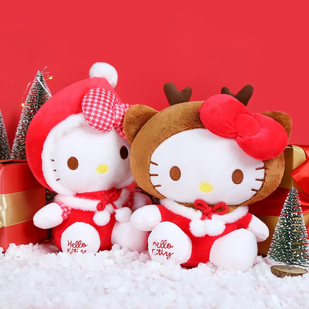 Mmluck Đồ Chơi Thú Nhồi Bông Mèo Hello kitty Màu Hồng Bằng cotton pp Mềm Mại Làm Quà Tặng Giáng Sinh