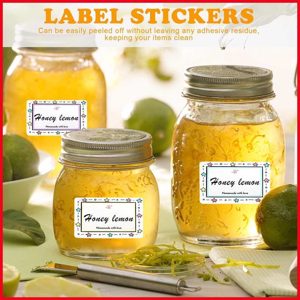 Trống Bộ 250 Nhãn Dán Ghi Tên Chai Lọ Gia Vị Có Thể Tháo Rời Cho Bé