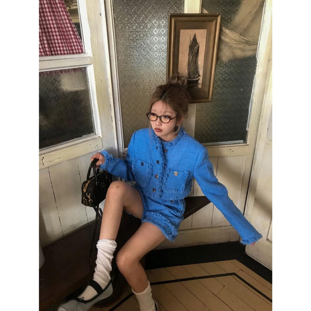 Bộ Áo Khoác Tay Dài + Quần short Lưng Cao Thời Trang Thu Đông Cao Cấp Cho Mẹ Và Bé