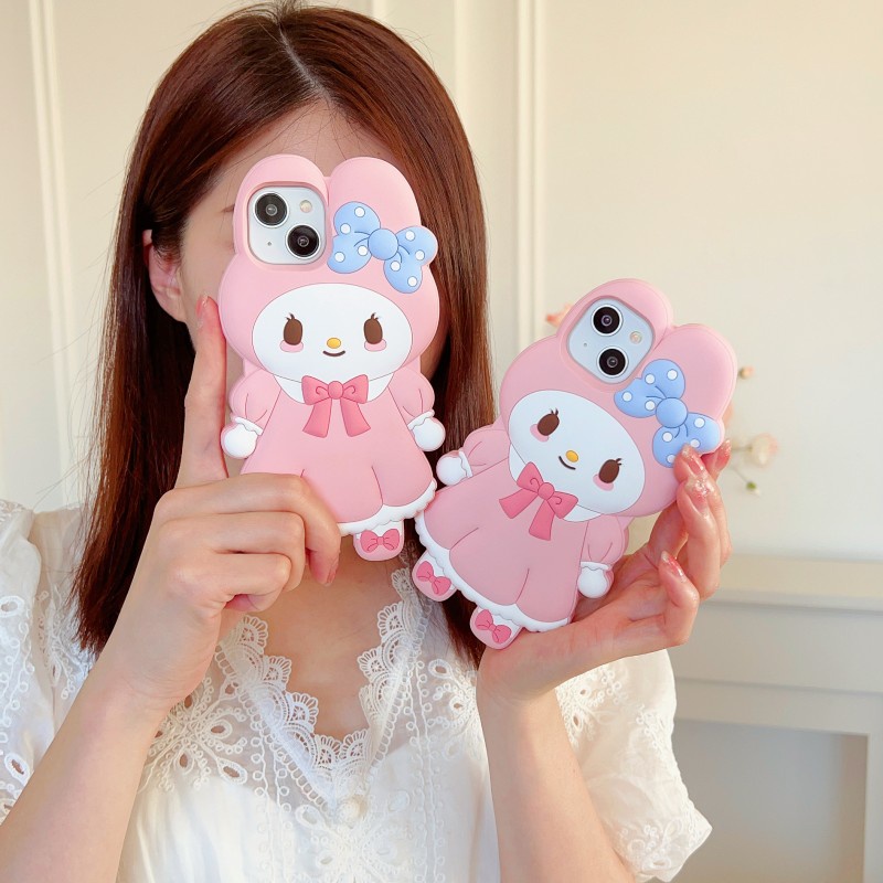 SANRIO Ôp Điện Thoại Silicon Dẻo Họa Tiết Hoạt Hình melody Dễ Thương Cho iphone 15 14 13 12 pro max 11 13pro 14pro 15pro Ốp