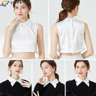 Cổ áo sơ mi giả bằng cotton chiffon kiểu cổ điển cho nữ
