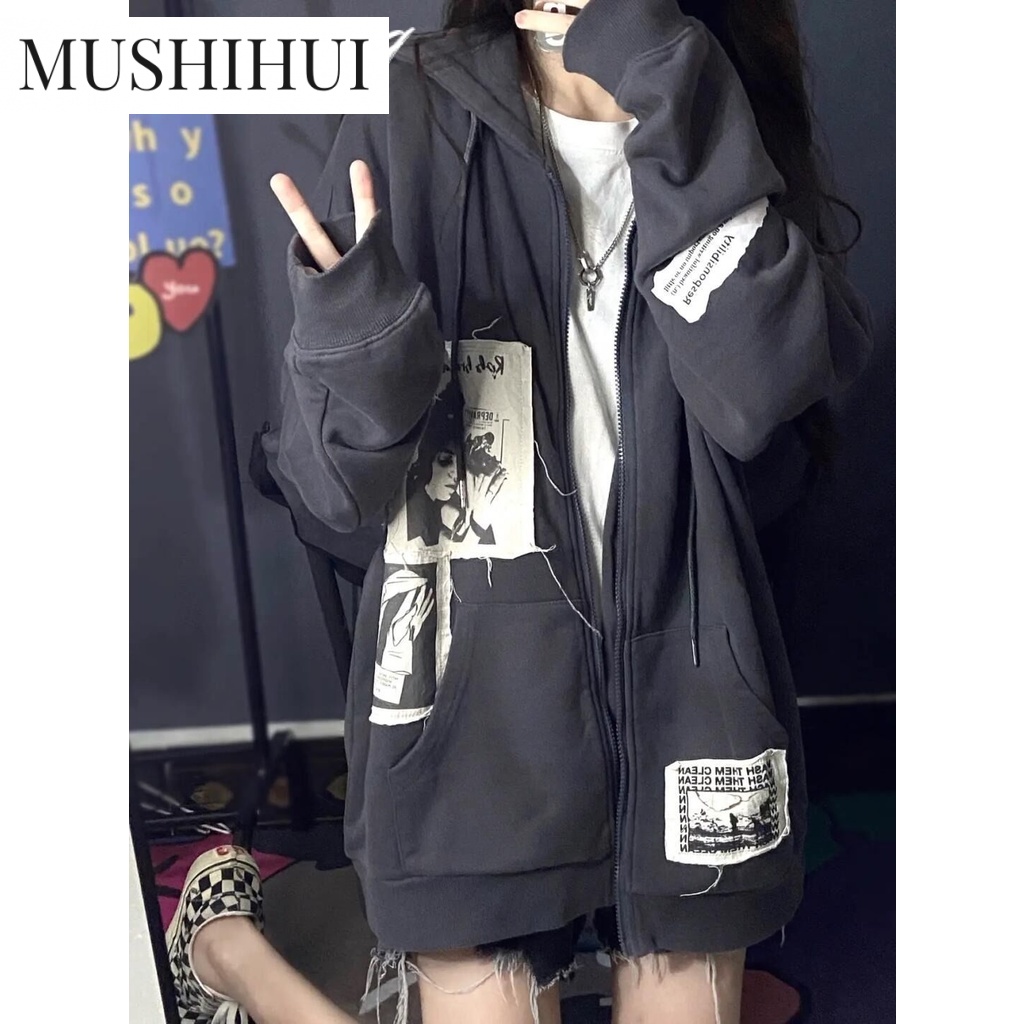 MUSHIHUI Áo Khoác hoodie áo khoác nữ zip hoodie comfortable Korean Thời trang Thanh lịch WWY2390VGM37Z230912