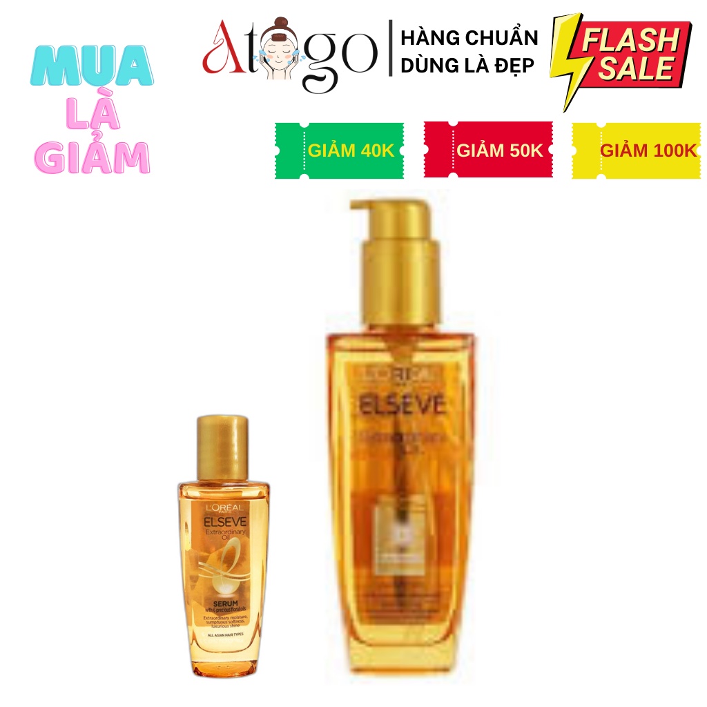 Dầu Dưỡng Tóc Tinh Dầu Hoa Thiên Nhiên L'oreal Giúp Tóc Suôn Mượt Bồng Bềnh 30/100ml