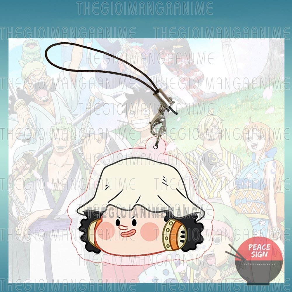 Móc dây treo điện thoại ONE PIECE in hình Đảo Hải Tặc anime mica trong acrylic móc khóa