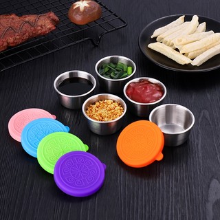 Cốc Đựng Nước Sốt Bằng Thép Không Gỉ 304 Có Nắp silicone Tiện Lợi