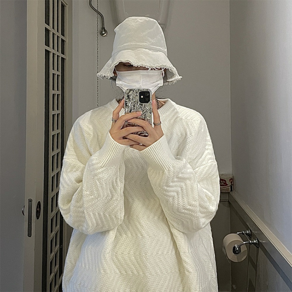 Áo sweater Cổ Tròn Dáng Rộng Phong Cách Thời Trang Thu Đông Mới