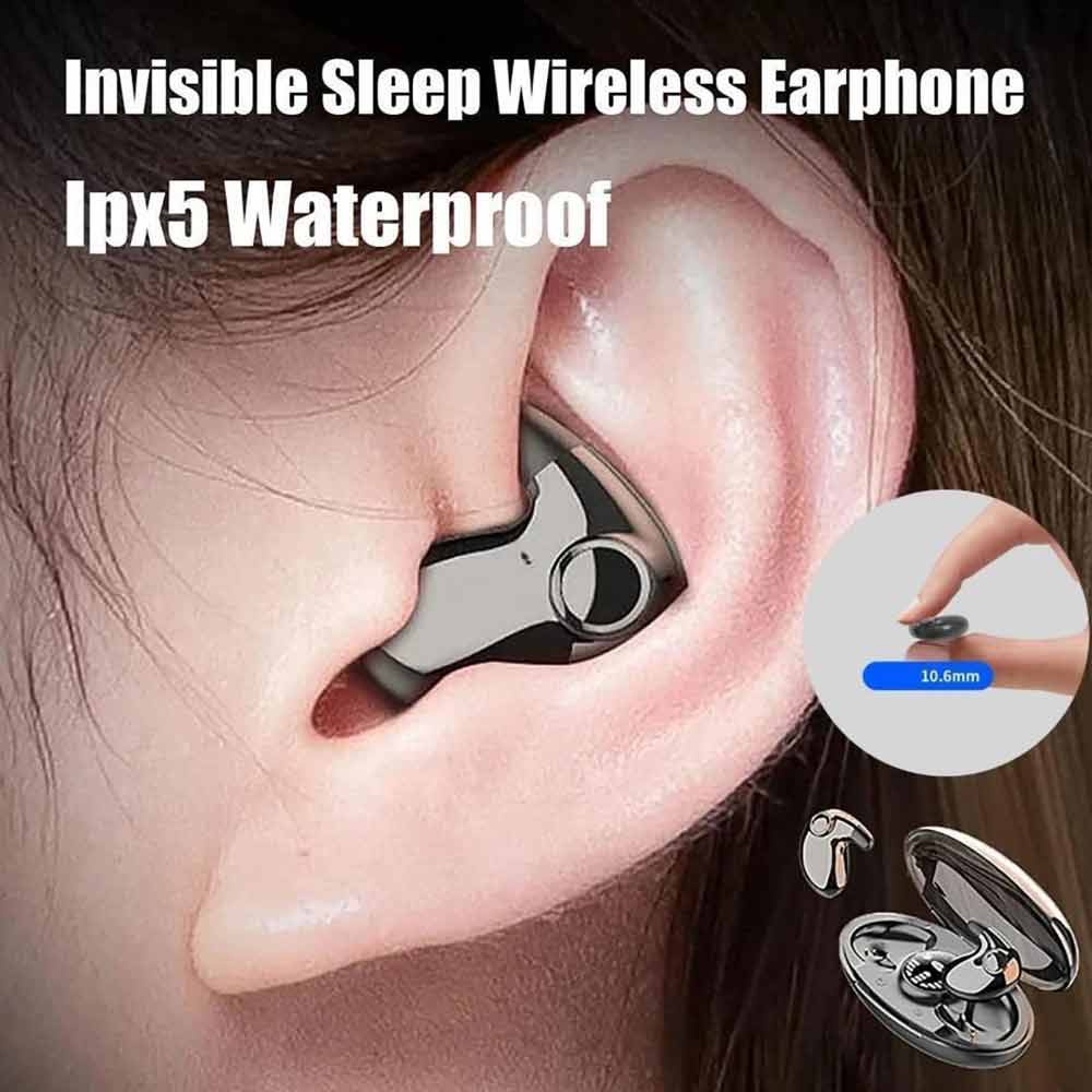 IPX5 Waterproof Noise Cancelling Touch Control Headphones / Mini Invisible Sleep Wireless Earphone / Invisible Stereo Earbuds / Bluetooth 5.3 Hidden Earbuds /