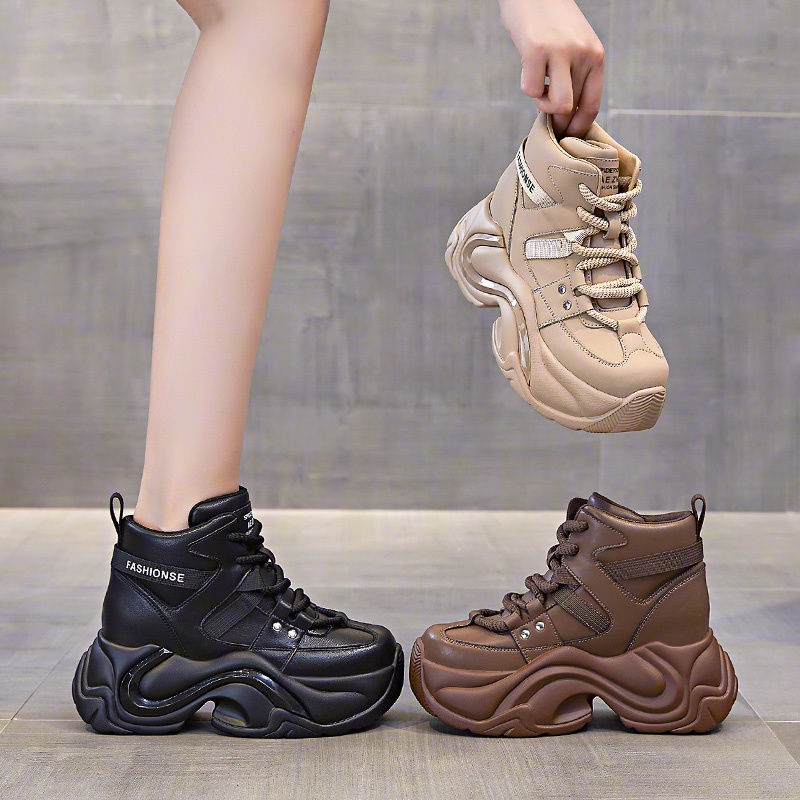 Giày Sneaker Cổ Cao Đế Dày Siêu Nhẹ Thời Trang Mùa Thu 2023 Phong Cách Mới Cho Nữ
