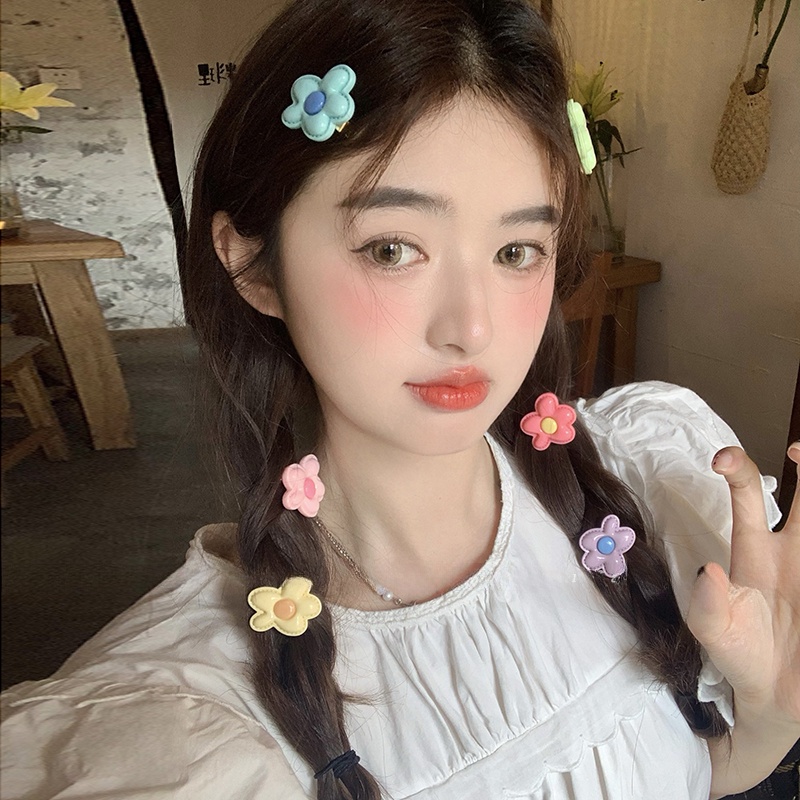 Kẹp Tóc Hình Bông Hoa Màu Sắc Ngọt Ngào 1 Cái Cho Bé Gái