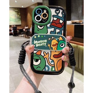Phù Hợp Ốp Điện Thoại Mềm Hình Quái Vật Có Dây Đeo Cho iphone 15promax 15 15pro 13 12 11 xs xsmax 11promax 12promax 13promax 14 14promax