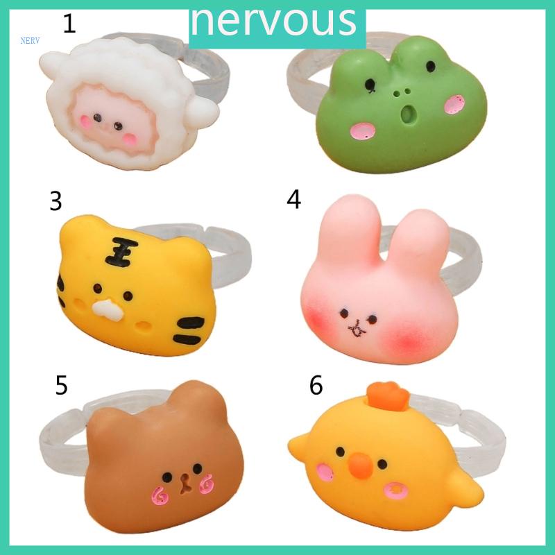 Nerv Nhẫn Hở Hình Động Vật Hoạt Hình Vui Nhộn Có Thể Điều Chỉnh Kích Cỡ