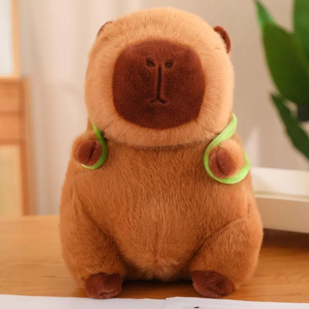Shanhai Búp Bê Nhồi Bông capybara Hatybara capybara Hình Rùa Kèm Ba Lô Vải Mềm Mại