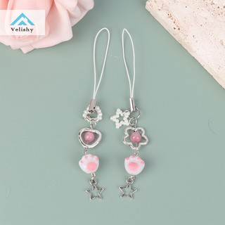 Velishy Móc Khóa Điện Thoại Hình Chân Mèo Đáng Yêu y2k