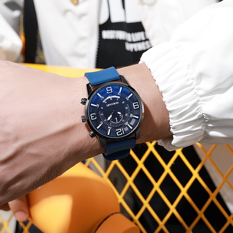 Đồng Hồ Nam Mặt Kính Thạch Anh 3d Thời Trang