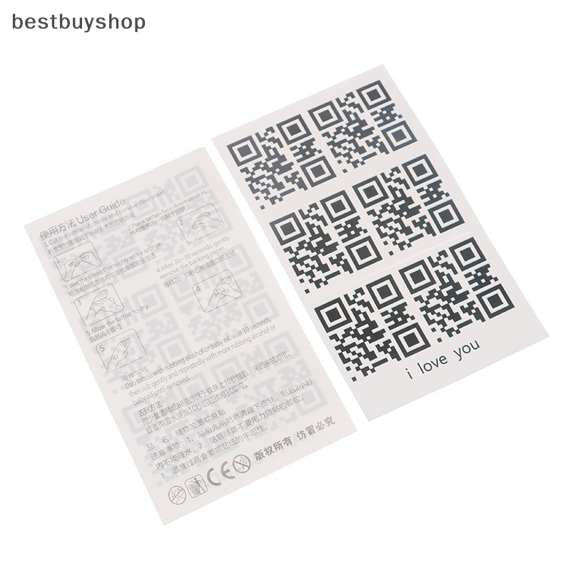 Hình Xăm Dán Tạm Thời Họa Tiết qr Sáng Tạo Chống Thấm Nước Mới