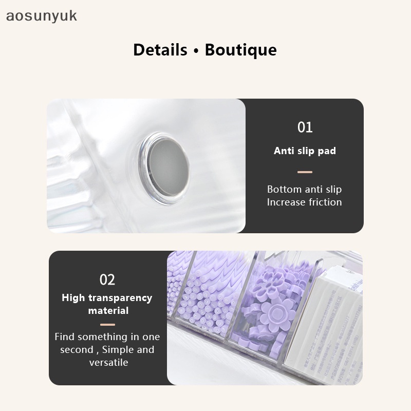 Aosunyuk Hộp Đựng Mi Giả Bằng acrylic Trong Suốt Có Nắp Đậy Tiện Dụng
