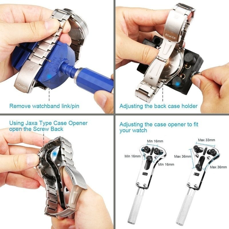 147 miếng. Bộ dụng cụ sửa chữa đồng hồ Bộ dụng cụ dải mùa xuân chuyên nghiệp, Pin kết nối cho dây đeo
