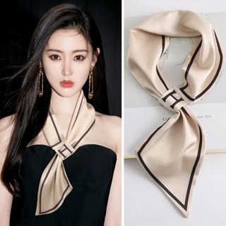 Khăn Choàng Cổ Vải Lụa satin Thắt Nơ Cho Nữ