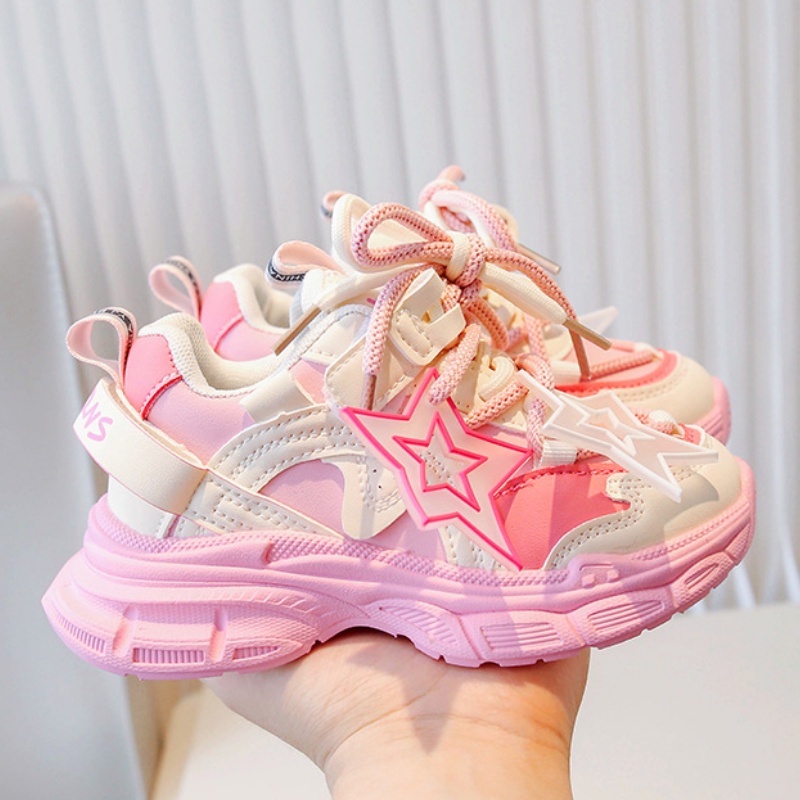 Giày Thể Thao Họa Tiết Ngôi Sao Thời Trang Cho Bé Gái