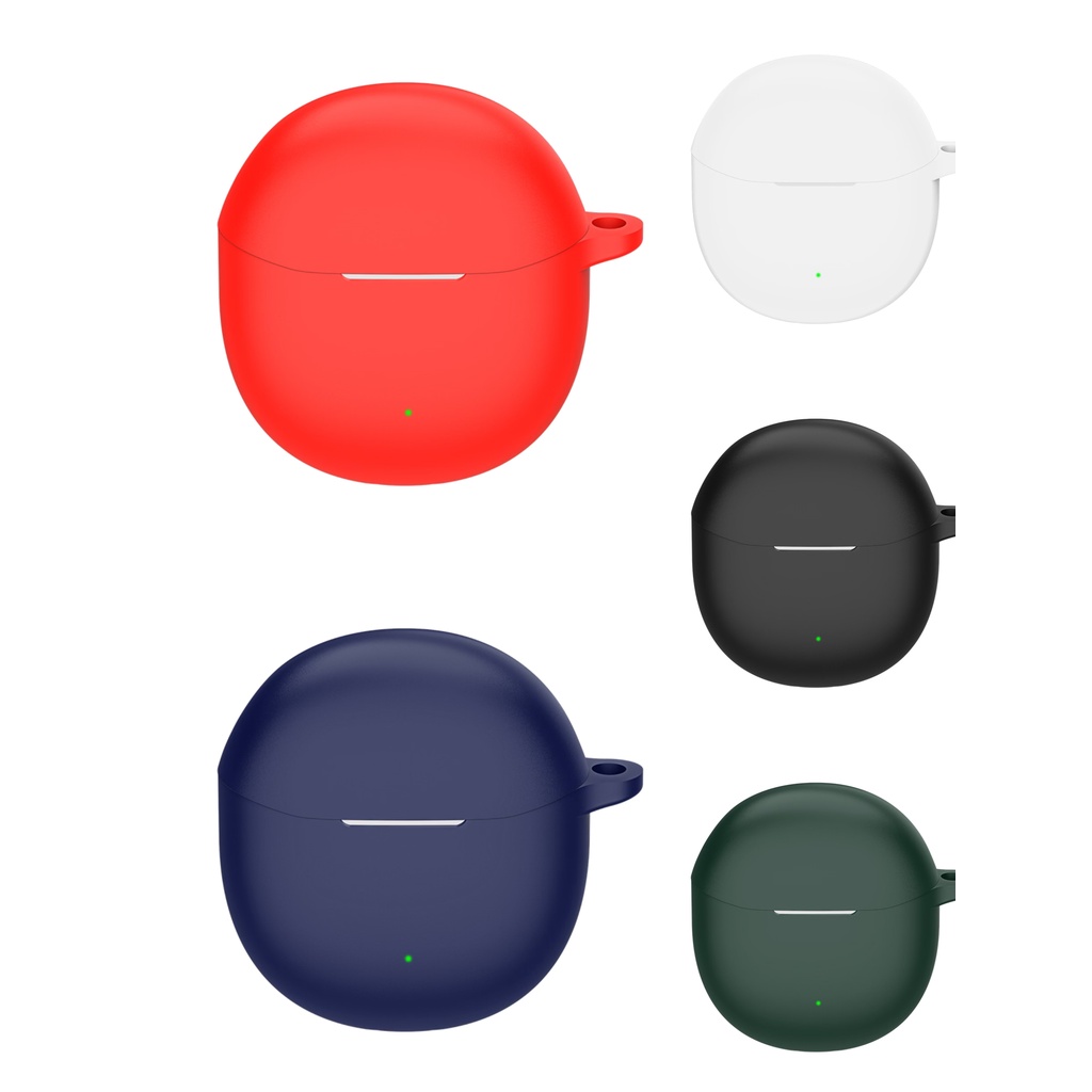 Vỏ Bảo Vệ Hộp Sạc Tai Nghe bluetooth Không Dây vivo tws iqoo air2 Bằng Silicon Màu Trơn Chống Sốc Kèm Móc Treo Tiện Dụng