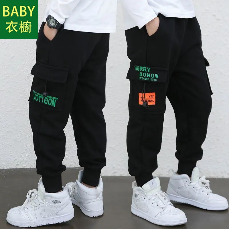 Quần Dài Vải cotton Lót Lông Cừu Dày Thời Trang Thu Đông Cho Bé Trai