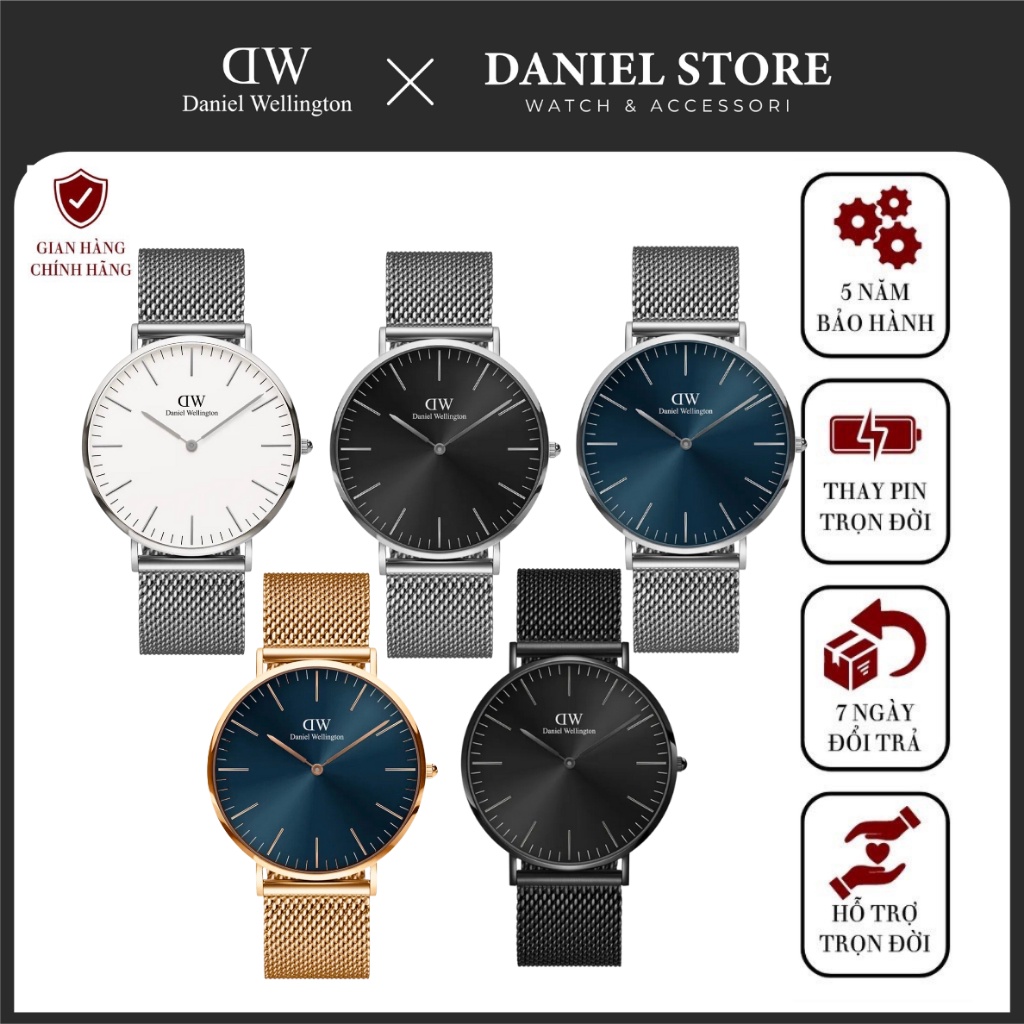 Đồng hồ Nam Classic Petite Dây Mesh 40mm - Danielwatchstore .