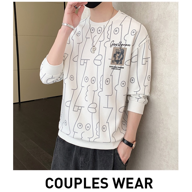 Áo Thun Tay Dài Cổ Tròn In Chữ Thời Trang Dành Cho Nam