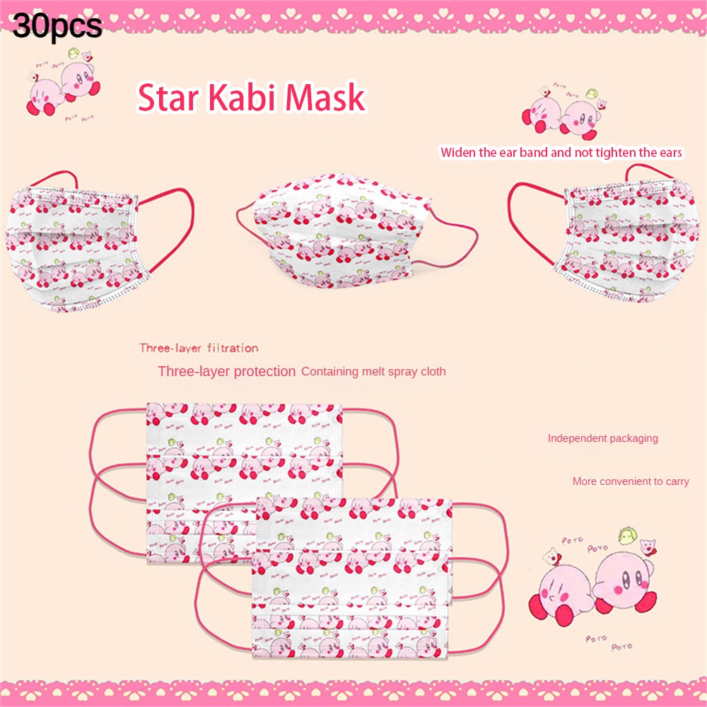 30 Chiếc Mặt Nạ 3 Lớp được đóng Gói Riêng Dành Cho Phụ Nữ Trưởng Thành Nam Cinnamoroll Kirby My Melody Winnie The Pooh.