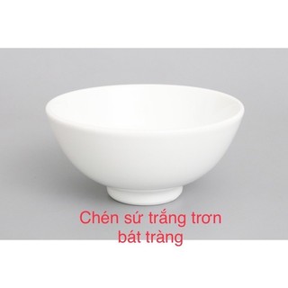 Set 20 Chén Set 10 Chén Bát Ăn Cơm Sứ Trắng Trơn Hàng Dày