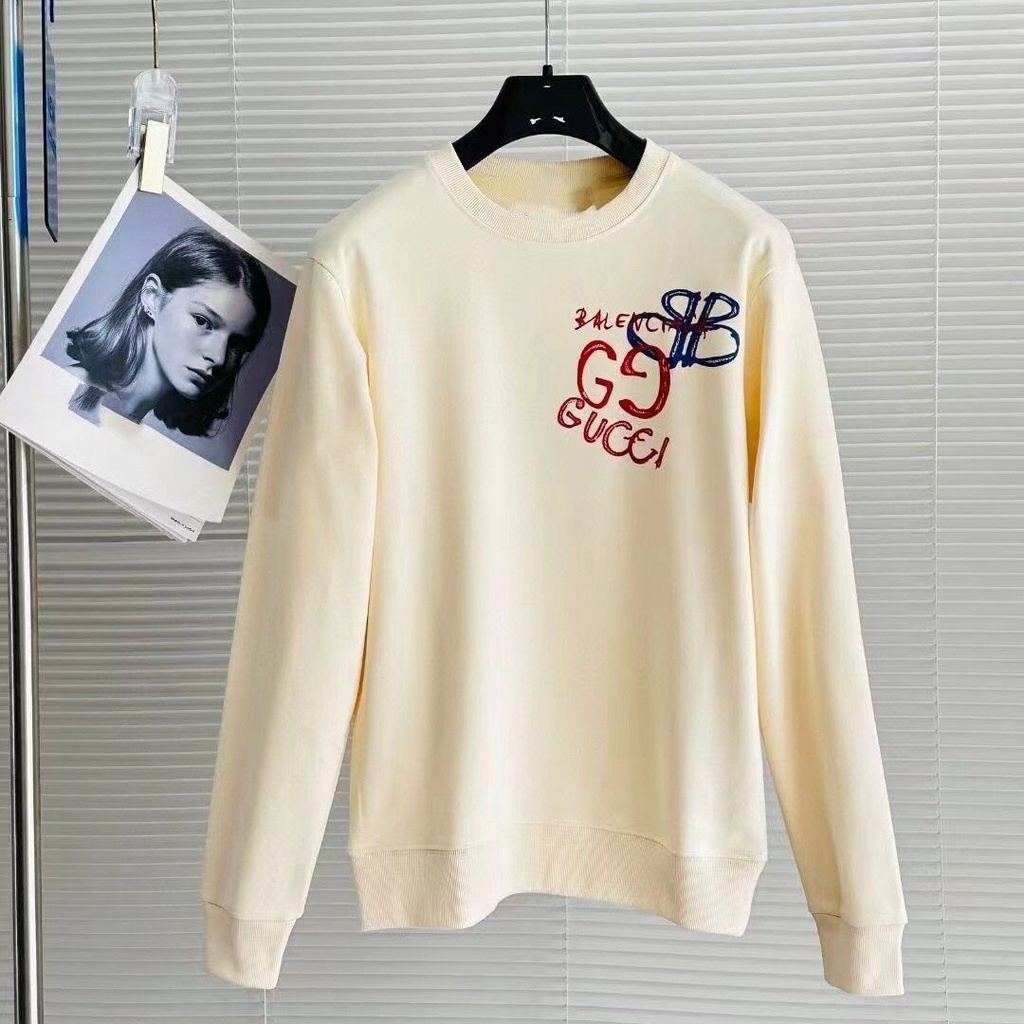 Hàng Có Sẵn Áo sweater Chui Đầu Tay Dài In logo Hoa Nhiều Màu Sắc Cỡ Lớn Thời Trang Thường Ngày Chất Lượng Cao + Thẻ Treo Cho Nam Và Nữ