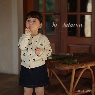 Set Áo Khoác cardigan Thêu Họa Tiết + Chân Váy denim Phong Cách Hàn Quốc Cho Bé Gái