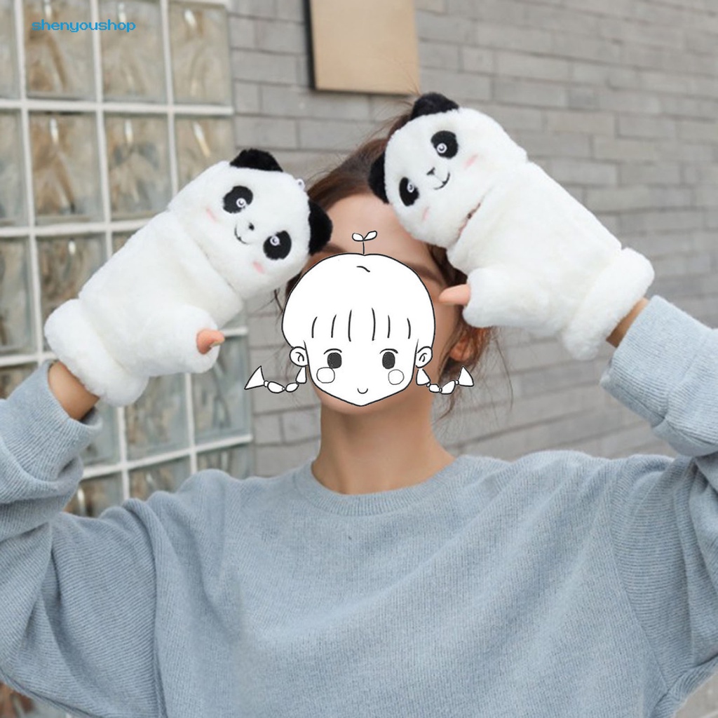 Găng Tay Bông Giữ Ấm Hình Gấu Trúc Hoạt Hình Dễ Thương