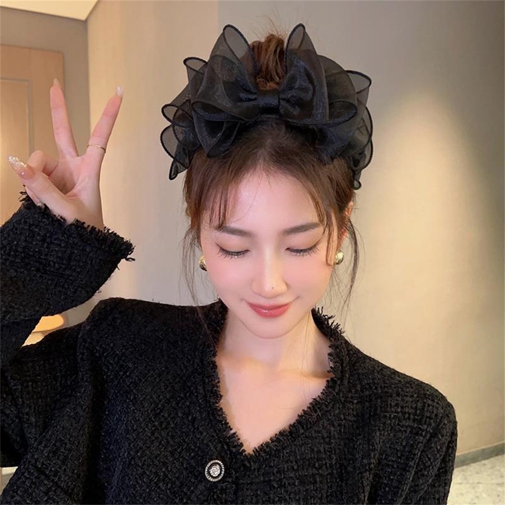 Băng Đô Nơ Đen Cổ Điển Hoàn Hảo Cho Nữ Tóc Sành Điệu Và Rửa Mặt