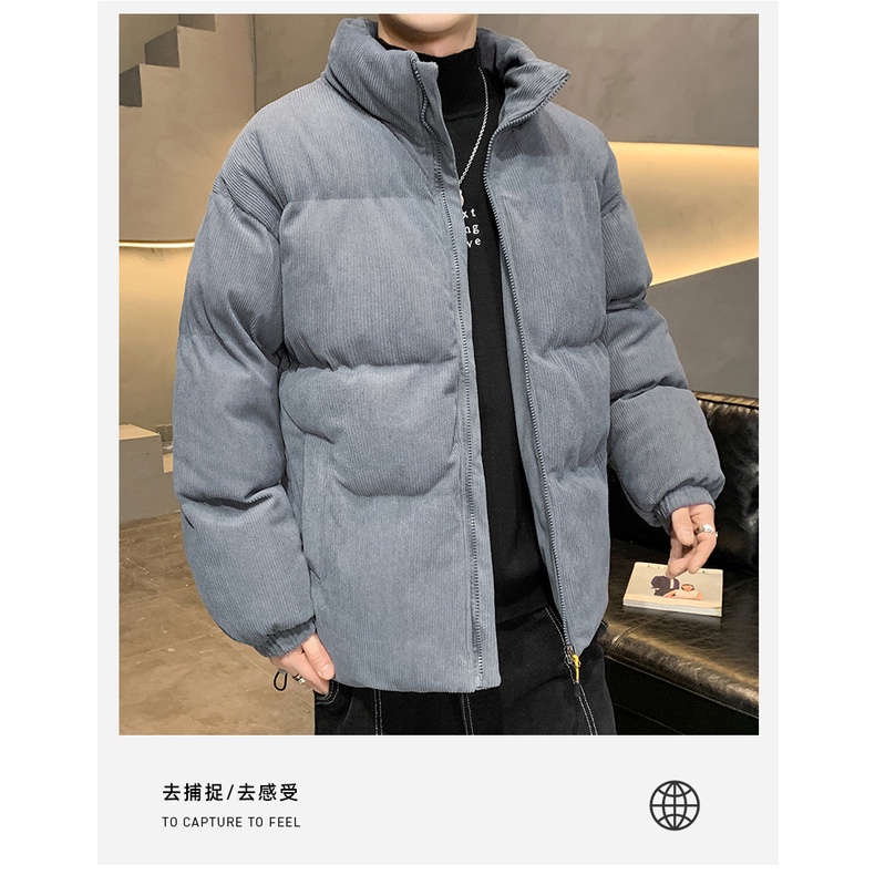 Áo Khoác Tay Dài Màu Trơn Giữ Ấm Mùa Đông Thời Trang Đơn Giản Dành Cho Nam