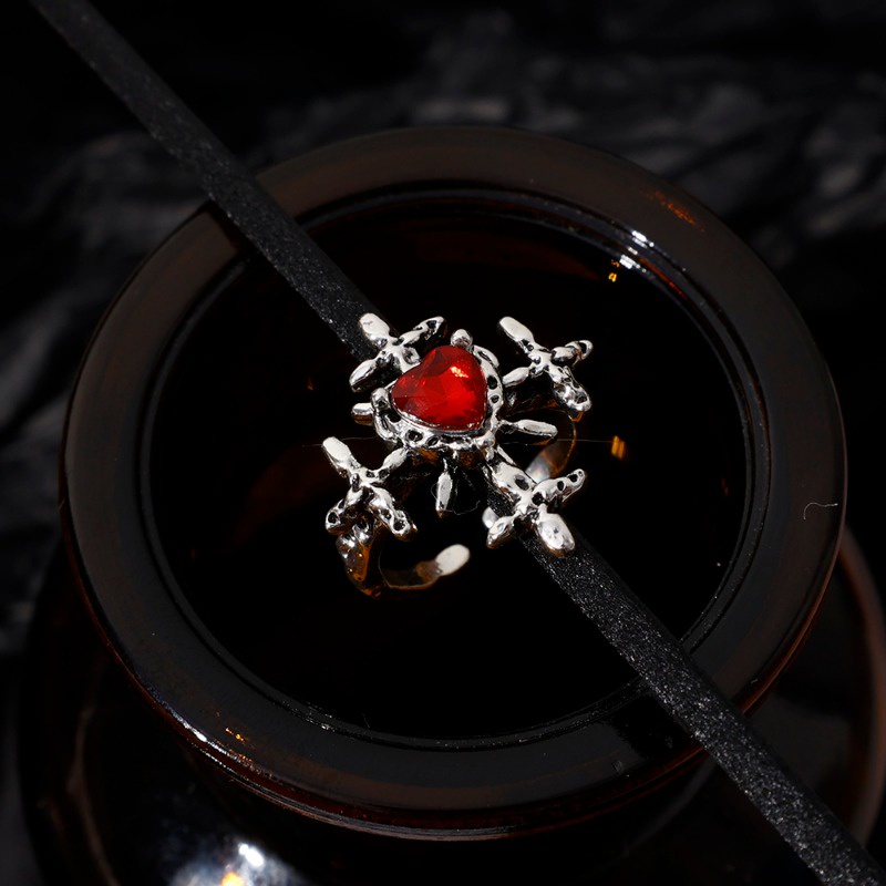 Nhẫn Hở Hình Trái Tim Đính Đá Phong Cách gothic Thời Trang Cho Nữ y2k