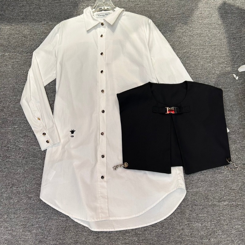 23ss Mùa Thu Sớm Mùa Thu Áo vest Nhỏ Có Nút Mới ➕Váy Sơ Mi Phiên Bản Của Váy Sơ Mi