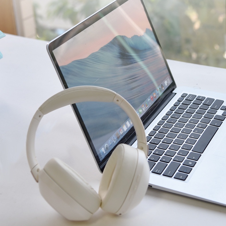 Tai Nghe Chụp Tai bluetooth Không Dây Màu Trắng Kèm mic Dùng Để Chơi Game Trên Điện Thoại