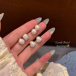 Bông Tai Mạ Bạc 925 Đính Ngọc Trai Trắng Ngọt Ngào Thời Trang Cho Nữ